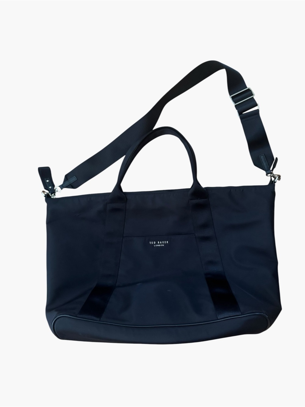 Ted Baker Black Duffel Tote with Adjustable Strap